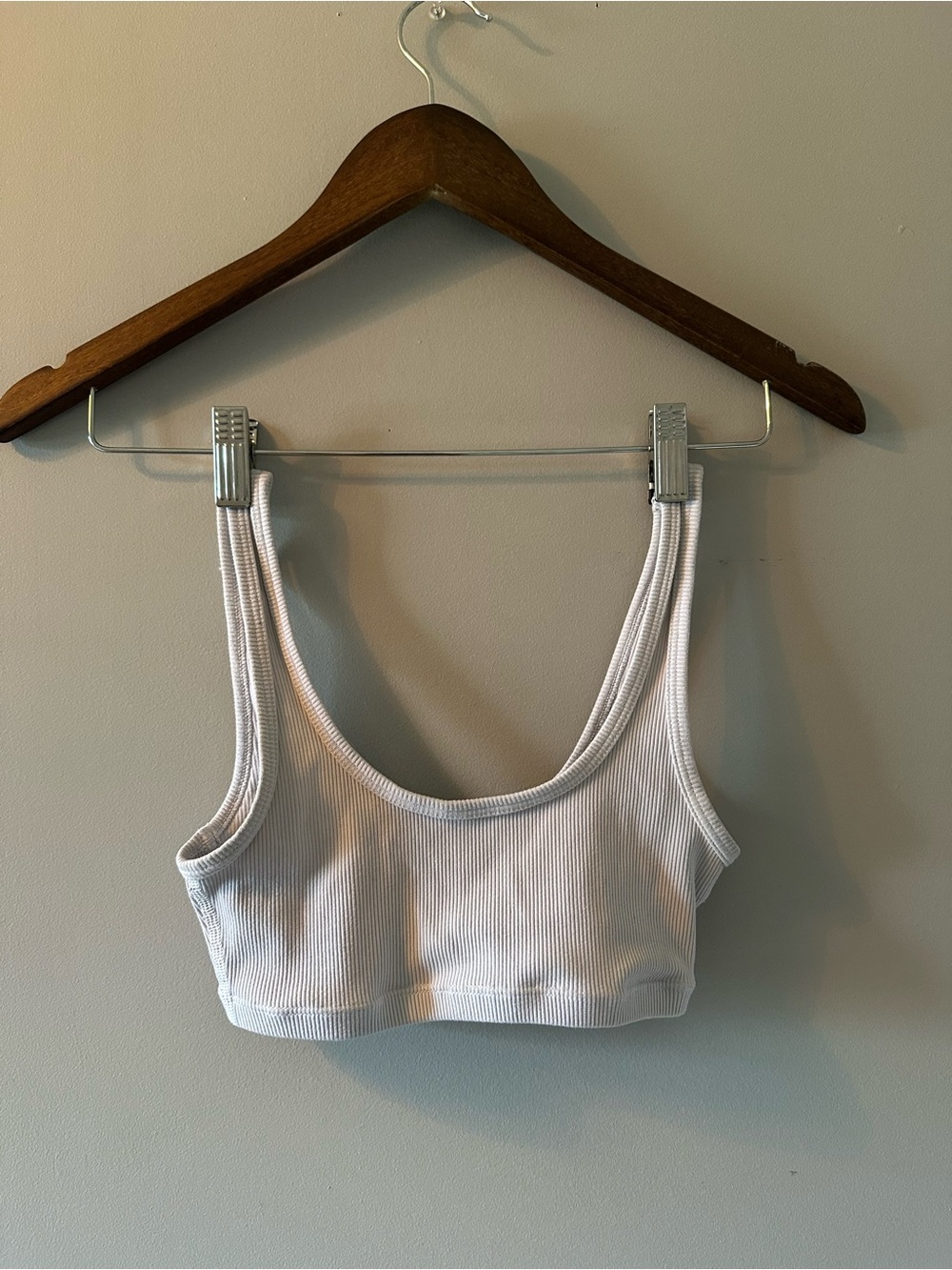 Aritzia Ribbed Bra Top in White